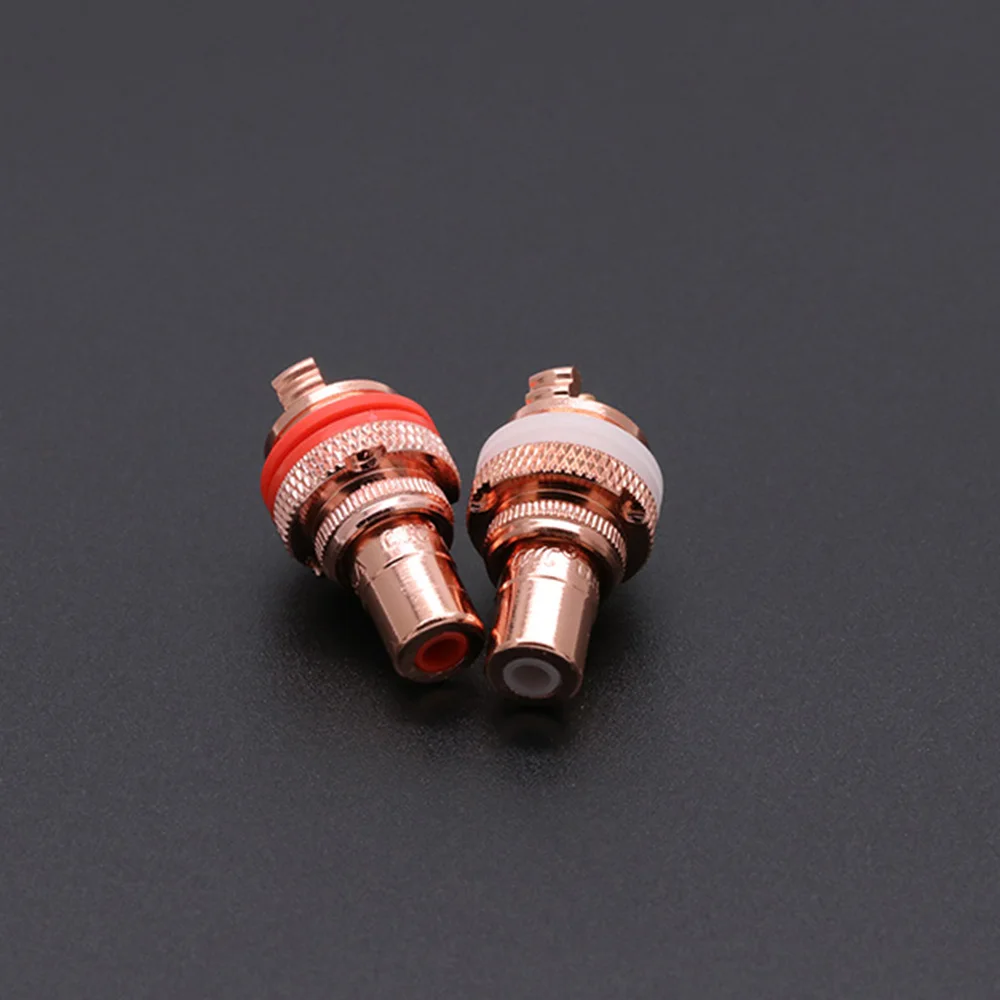 adaptador av terminal phono conector ouro rodio cobre vermelho 03