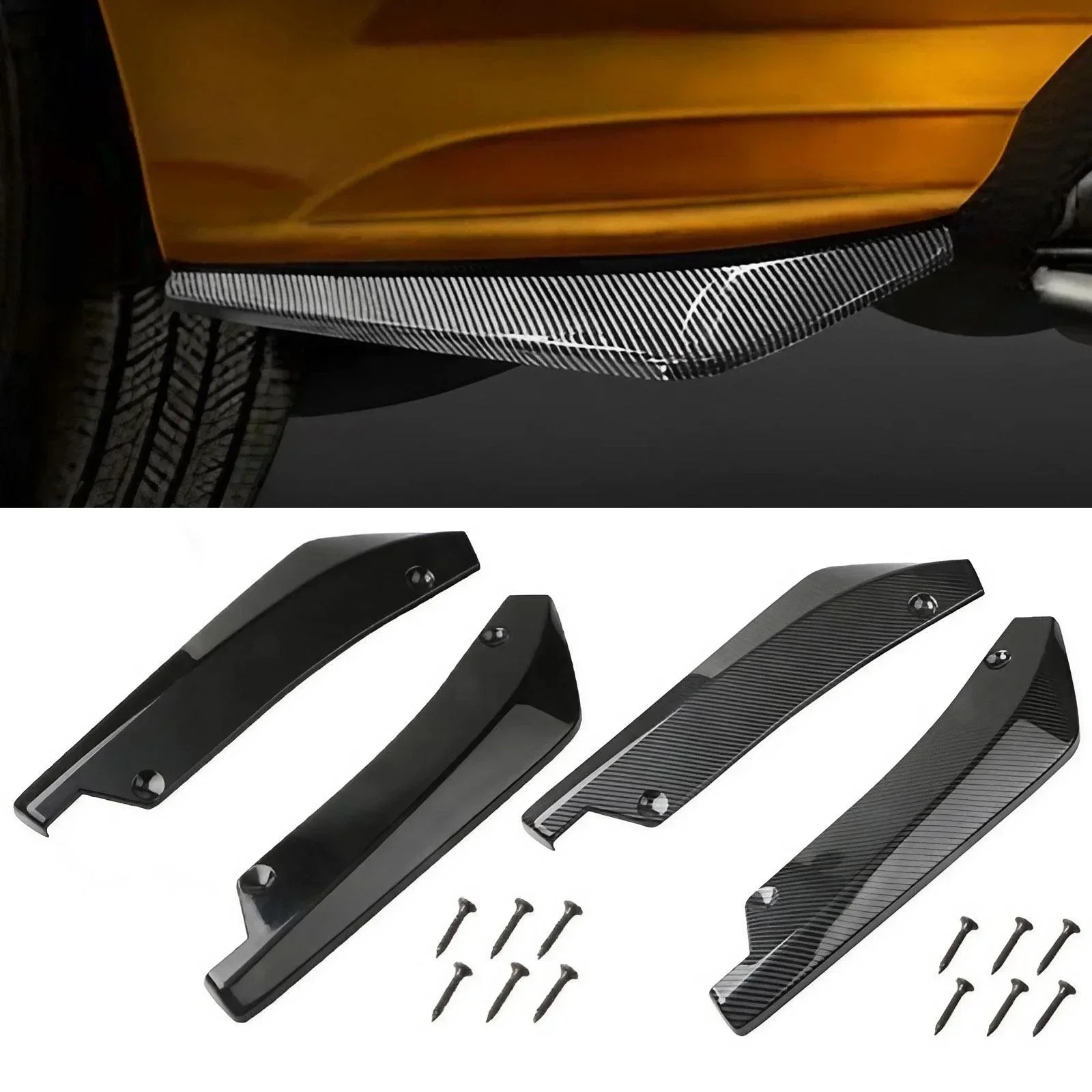 ABS Black Car Bumper Lip Spoiler Diffuser Protector