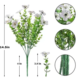 UV Resistant Artificial Flowers for Outdoor and Indoor Decor - Ideal for Yard, Wedding, Home, Kitchen, and Farmhouse Styling (White)