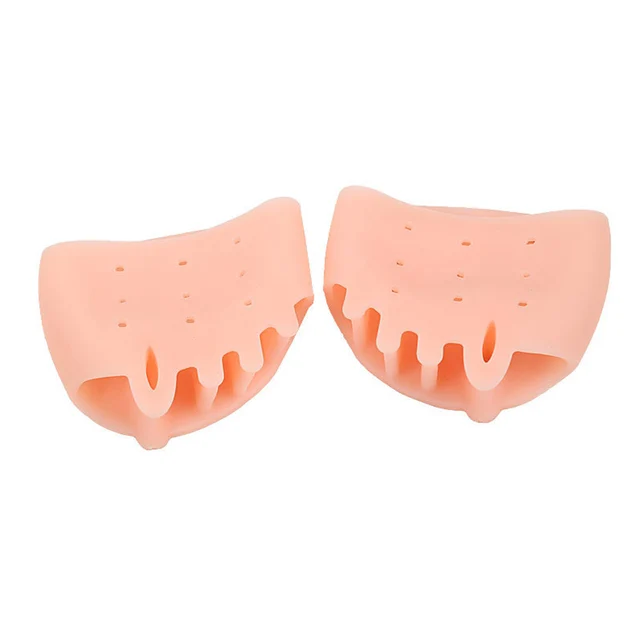 Tcare Foot Care Brace Support Gel Foot Pads, Correct Toes Naturally with Toe Separators Great Choice for Fighting Bunions Unisex Beige