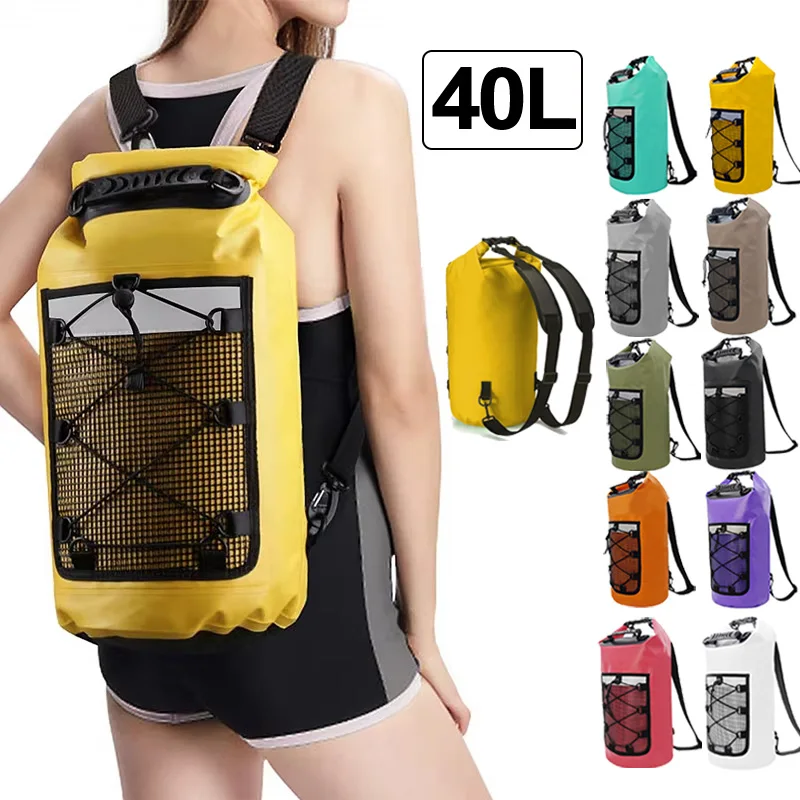 Waterproof 40L PVC Dry Bag for Kayaking Swimming Beach Water Sports