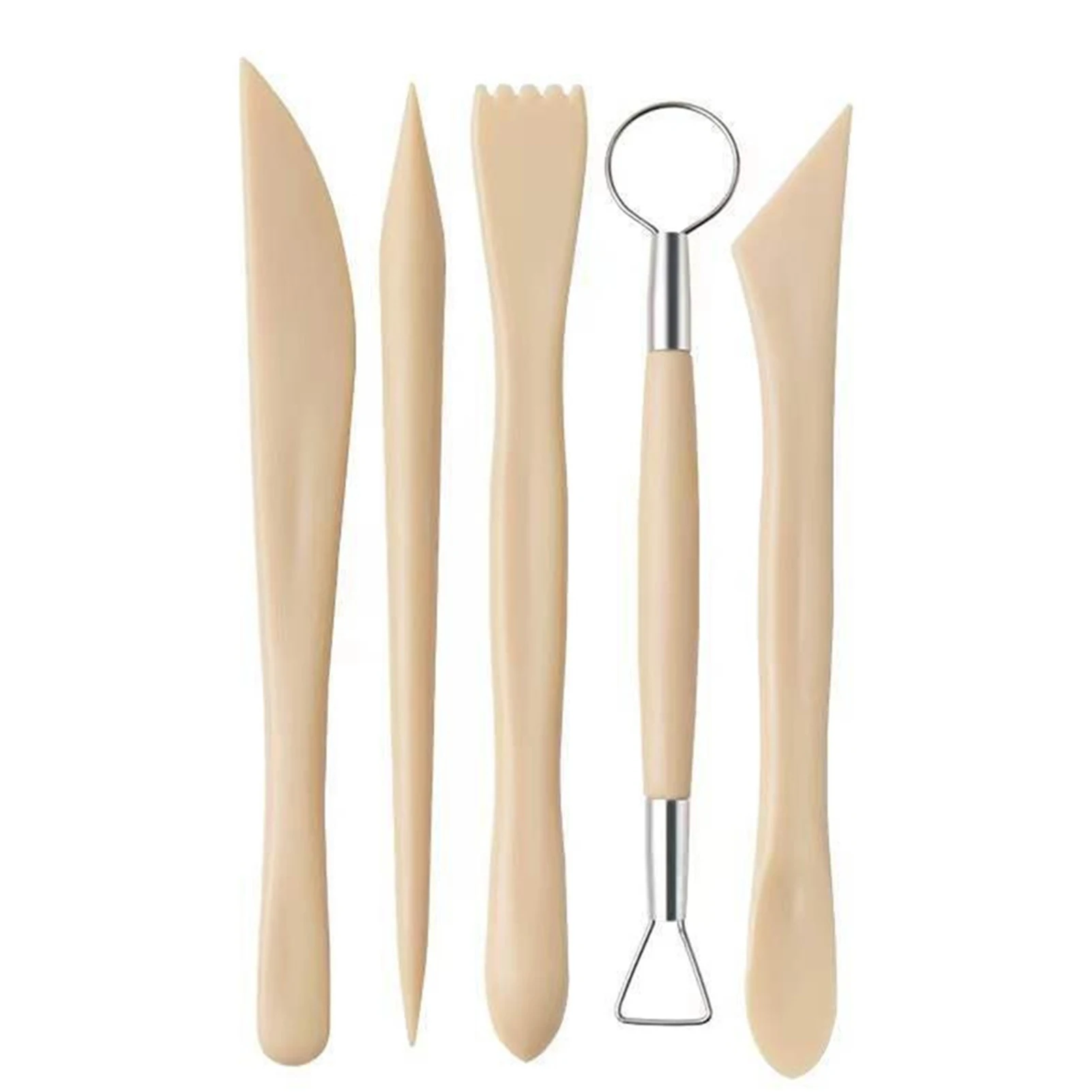 5pcs 6inch Pottery &amp; Ceramic Sculpting Clay Tools Set Wax Carving Shapers Supplies DIY Handcraft Polymer Clay Tool Kit
