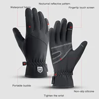 Men Winter Waterproof Cycling Gloves Outdoor Sports Running Motorcycle Ski Touch Screen Fleece Gloves Non-slip Warm Full Fingers 2