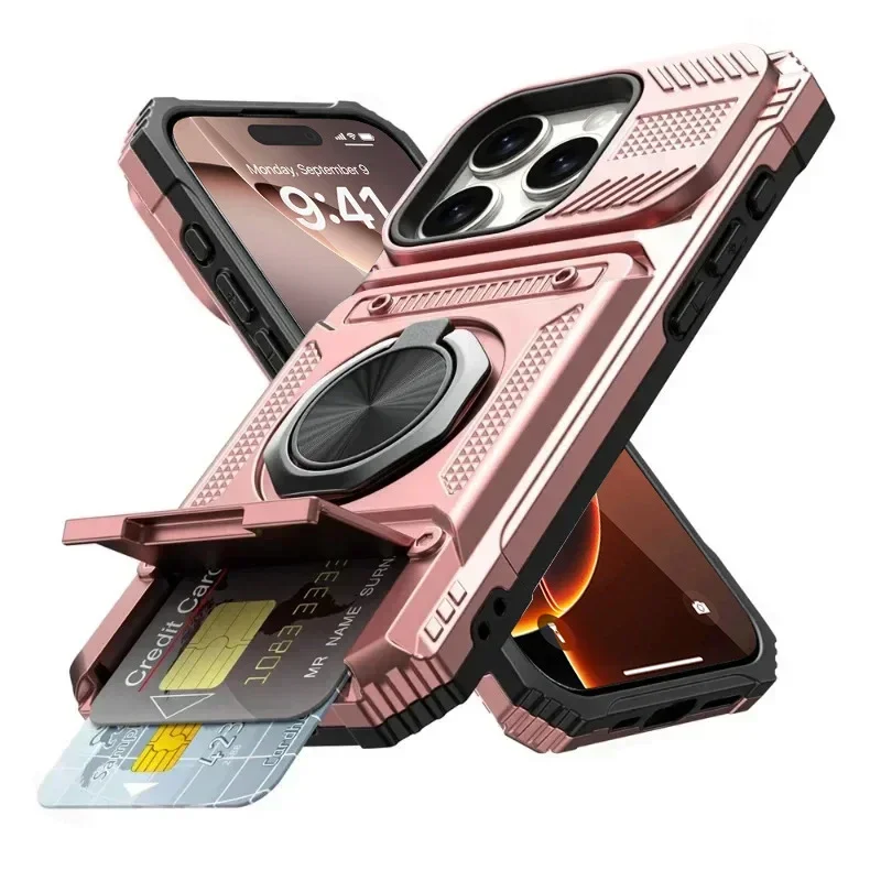 ตัวเลือกสินค้า เคส iPhone 17 16 Pro Max พร้อมวงแหวนแม่เหล็ก หมุนได้ ป้องกันตกกระแทก