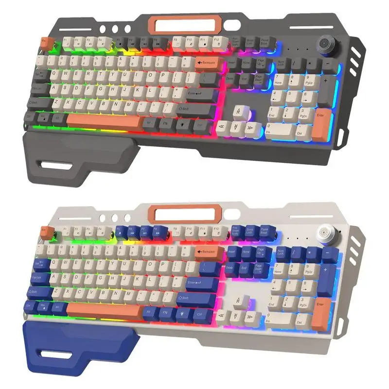 

Wired Keyboard Backlight Keyboard For Desktop 104 Keys Plug And Play Mechanical Feel Anti-Ghosting Keyboard Game Keyboard For PC