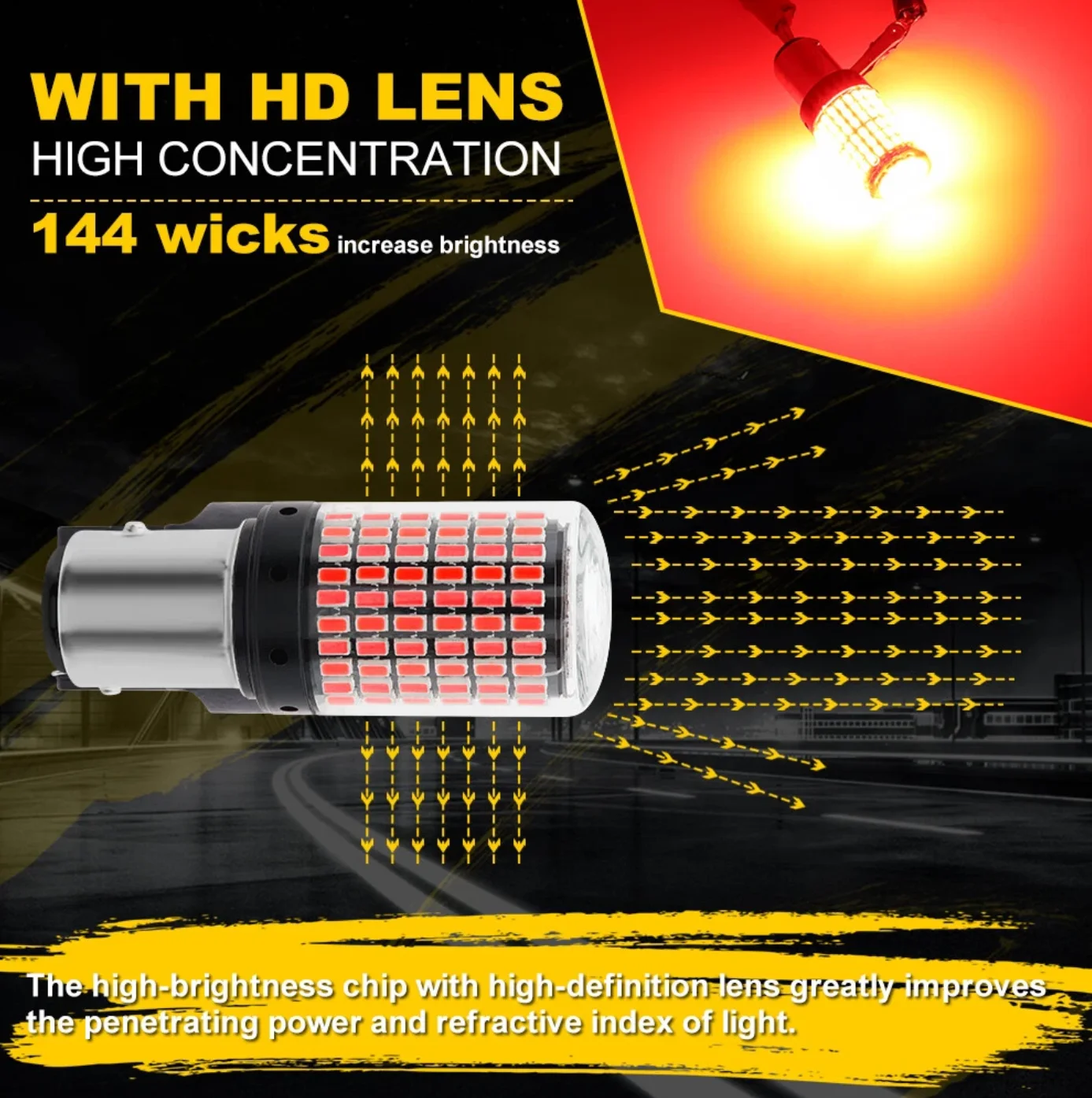 Advanced 2025 LED Red Canbus Brake and Tail Light Bulbs