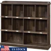 Cottage Style Heavy Duty Bookcase with Cubbyhole Storage Books Binders Collectibles Library Use Engineered Wood Iron Oak Finish 1