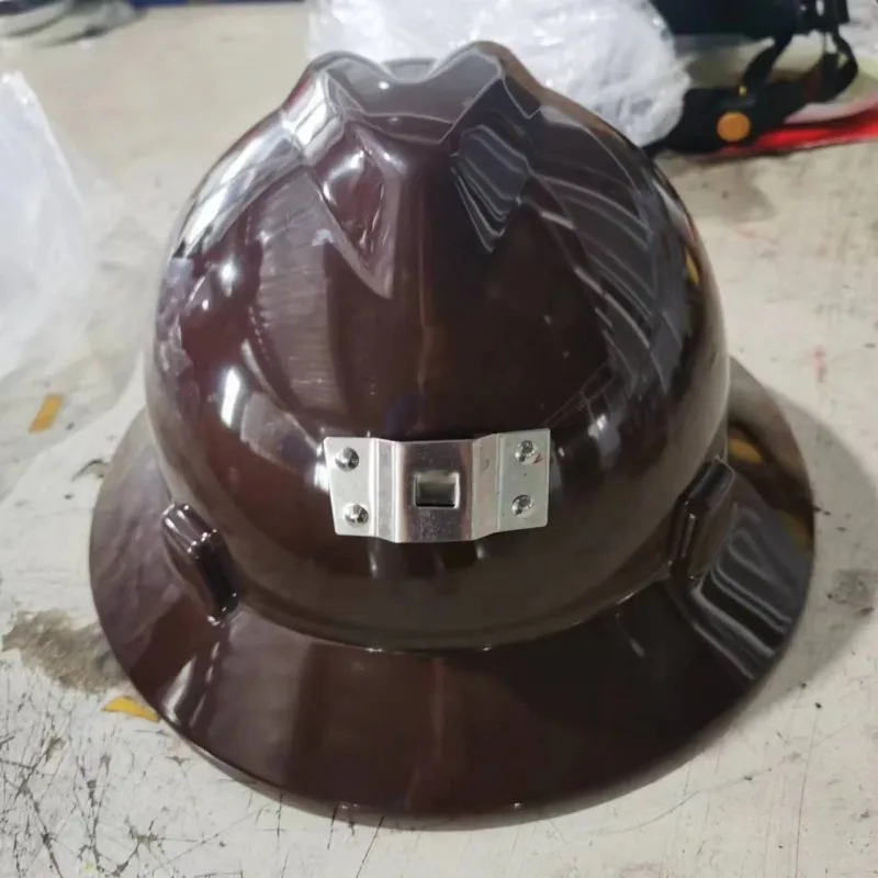 Miner Safety Helmet Full Brim Work Helmet Lightweight Railway Wide Brim Miner with Lamp Bracket