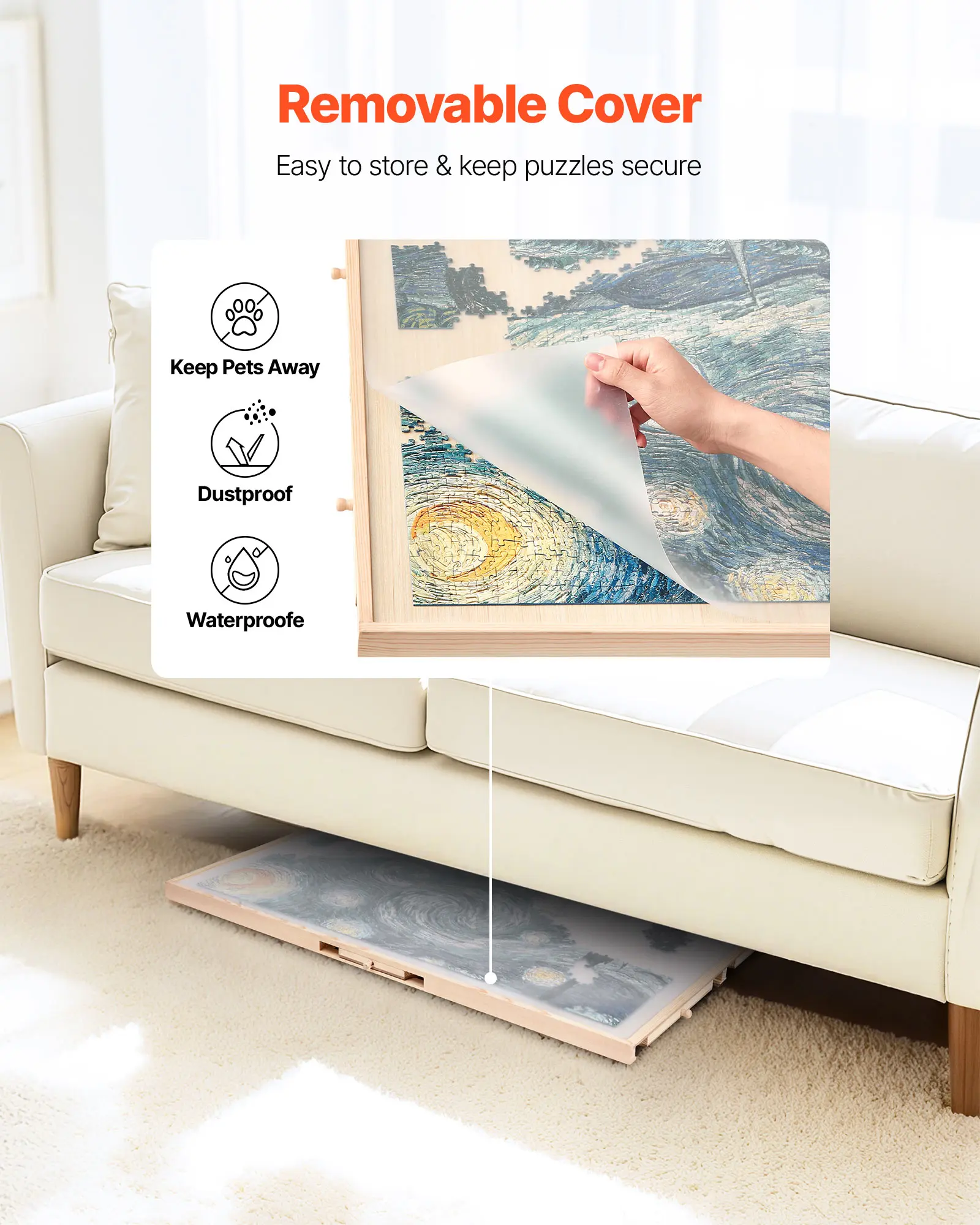 Wooden Jigsaw Puzzle Board with Drawers for Adults