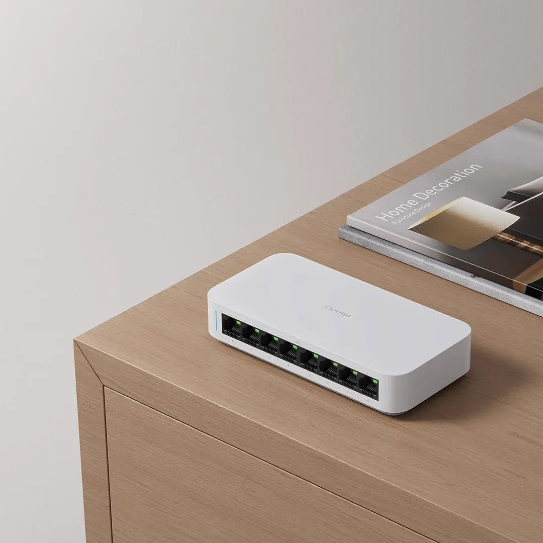 Xiaomi Gigabit Switch Ethernet Network Switch 8 Ports 10/100/1000Mbps Ethernet High Performance Internet Splitter 16Gbps