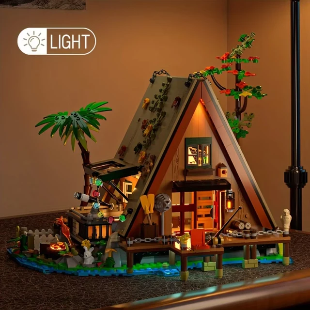 1486PCS Forest House building blocks with LED light Tree Cabin Display Set Buildable brick Kit for Nature Lovers Adults Kids 3