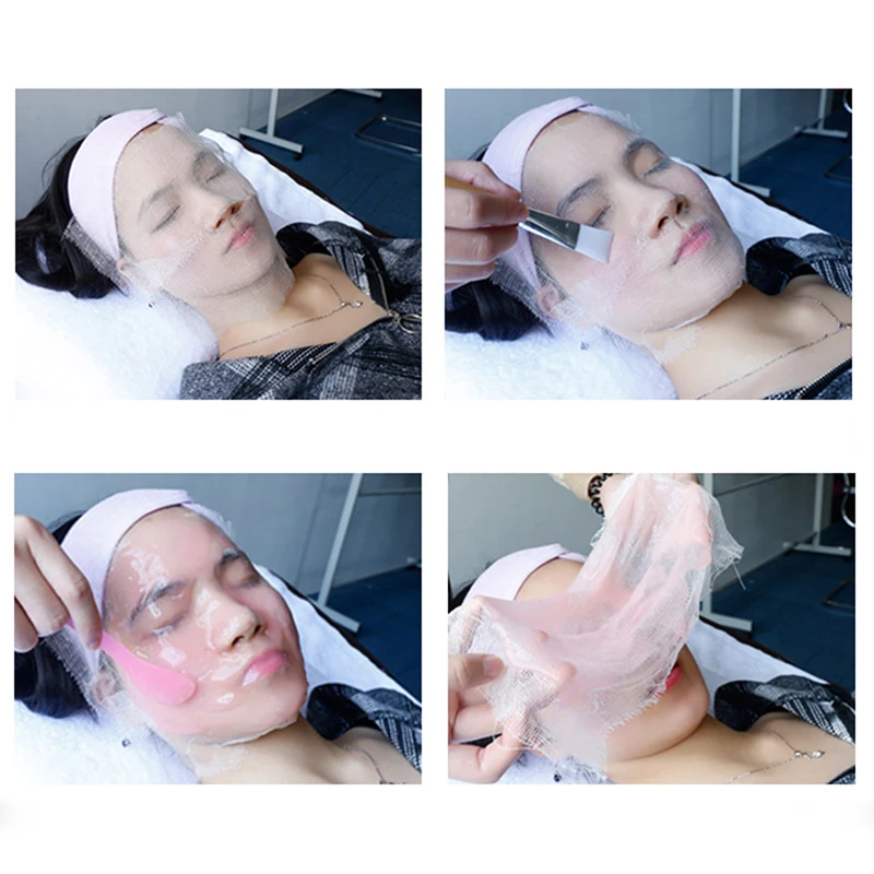 Soft Gauze Beauty Salon Apply Soft Mask Beauty Gauze Block Disposable Mask Special Face Skin Management 100 Pcs cotton face mask sheet