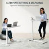 Medical Adjustable Overbed Bedside Table with Wheels Pneumatic Mobile Standing Laptop Desk Rolling Computer Cart 6