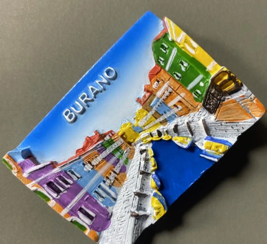 Радужная полоса, бурано, водный город в Венеции, Италия, магниты, вводный замок, туристические сувениры, магнитная наклейка, украшение для дома