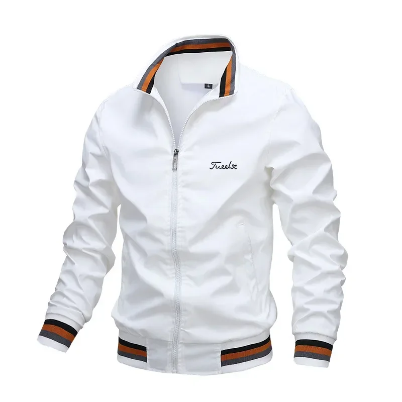 

2024 брендовая куртка для гольфа с логотипом, Мужская одежда, осенняя повседневная спортивная куртка, модная весенняя ветрозащитная мужская куртка-бомбер
