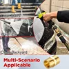 Pressure Washer Hose Connector Brass M22 15mm Male Thread to M22 14mm Male Fitting Hose Extension Adapter 4500 PSI 5