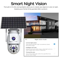 JOOAN 4K caméra de sécurité solaire sans fil extérieure double objectif caméra IP solaire PIR détection humaine Vision nocturne batterie caméra de vidéosurveillance 6