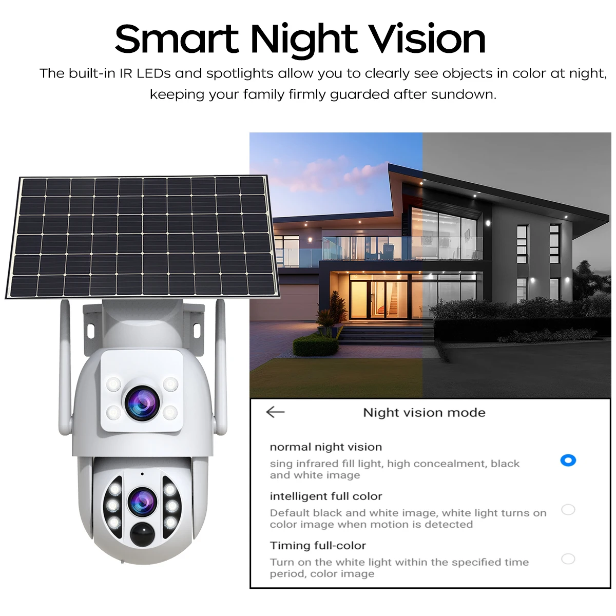 JOOAN 4K Solar Security Camera Wireless Outdoor Dual Lens Solar IP Camera PIR Human Detection Night Vision Battery CCTV Camera 6