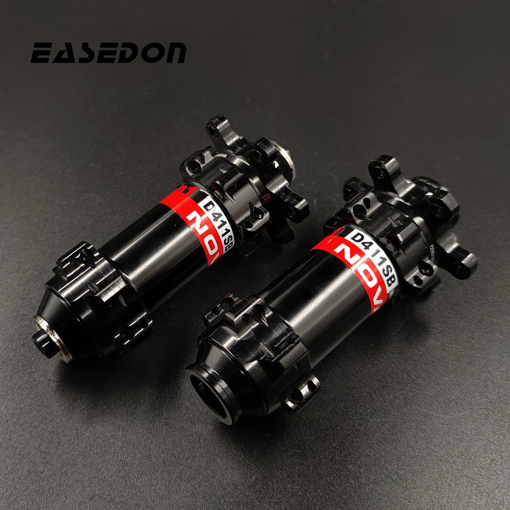 EASEDON Front Hub D411SB, Novatec 6 Bolts Bicycle 24 Holes Straight Pull QRx100 TA 12x100 15x100 Aluminum Alloy Disc Brake Cubos Light 92g