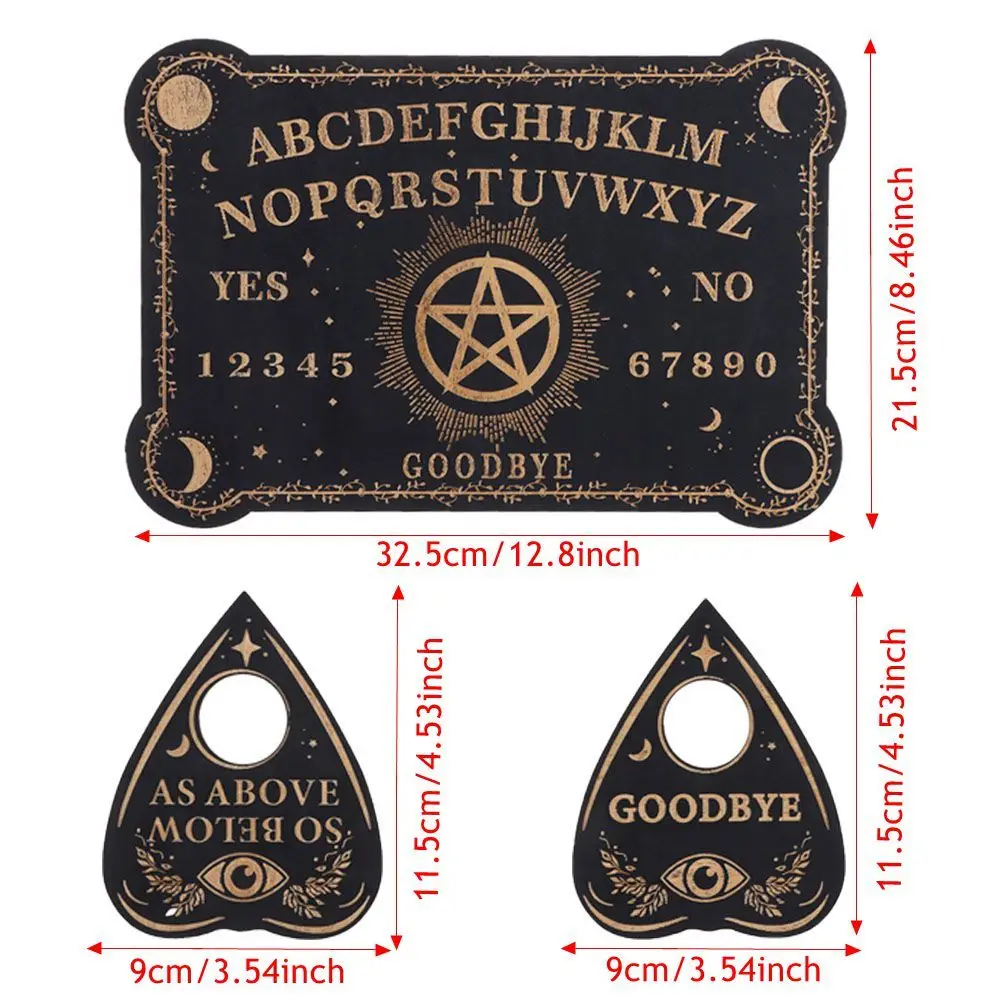 Tavola Ouija In Legno LOSOO Per Divinazione – 25 Cm, Planchette Inclusa, Strumento Wiccan Per Altare E Pratiche Spiritiche