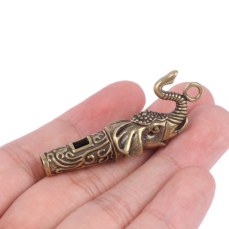 Brass Metal Treble Training Wilderness Survival Pendant Elephant Whistle Antique Keychain Outdoor Survival Whistle whistle keychain survival whistle metal whistle 1Pc 5.0*2.0cm