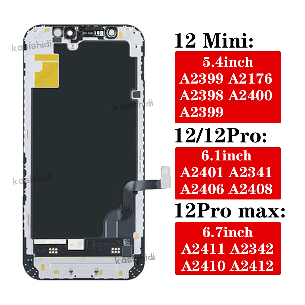  for iPhone 12 Mini Screen Replacement Kit 5.4 inch for iPhone  12 Mini LCD Display Digitizer Touch Screen Assembly with Repair  Tools(A2399,A2176,A2398,A2400,A2399) : Cell Phones & Accessories