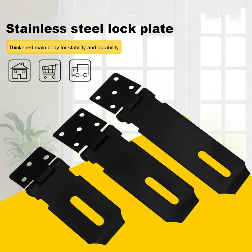 Description Picture 3 of item3/4/5 Inch Safety Gate Lock Stainless Steel Security Padlock Black Gate Door Shed Latch Lock Heavy Duty for Home Drawer Door