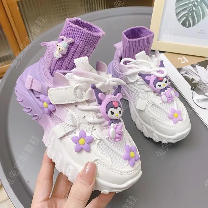 

Kuromi Cinnamoroll Anime Sanrio Kawaii Children Sports Shoes Cute Cartoon Autumn Winter My Melody Casual Sneakers Toys for Kids
