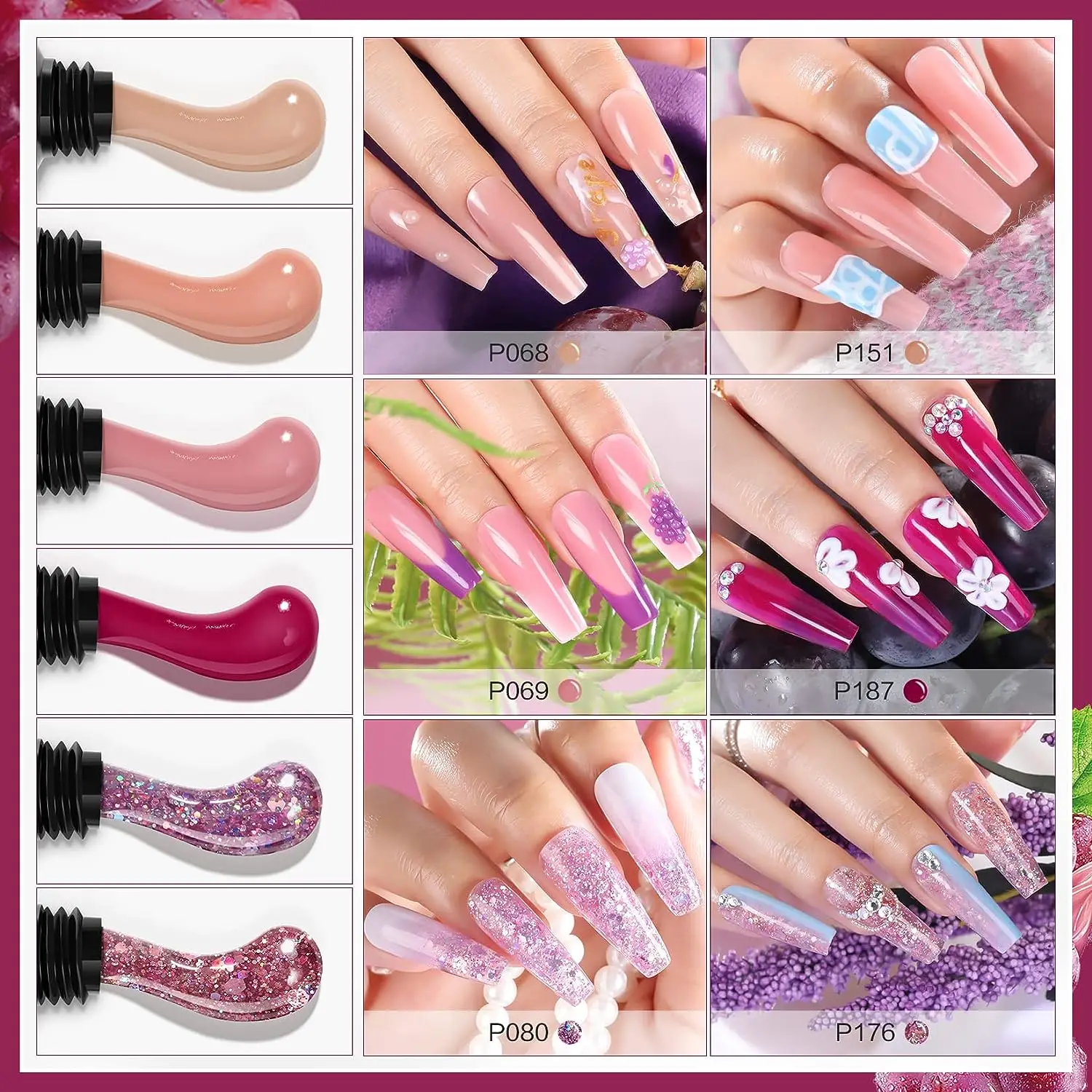 初心者向けポリゲルネイルエクステンションセット,ネイル