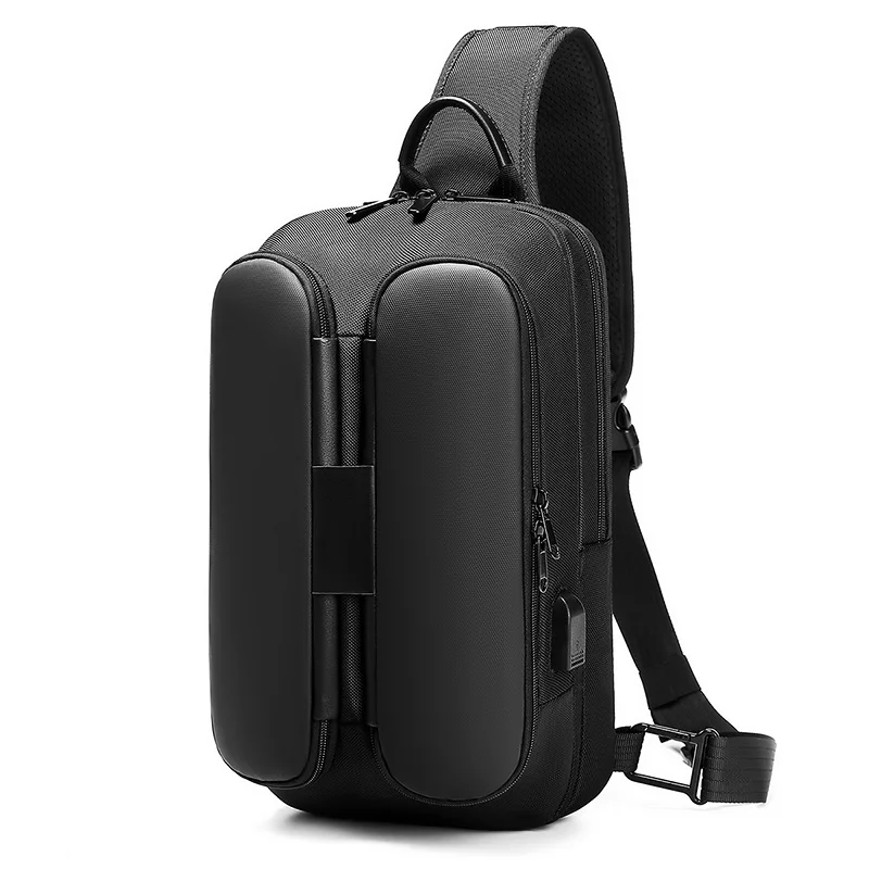 

Men's Multifunction Shoulder Bag USB Crossbody Sling Chest Bags Waterproof Travel Backpack Messenger Pack For Male Women Female