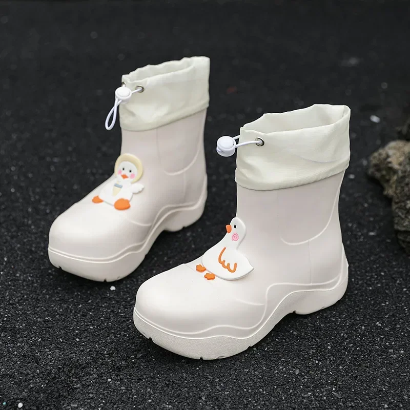 Cartoon Thick Sole Rainshoes for Women Anti slip Durable Outdoor Water Shoes Fashion Waterproof Lightweight Rainboots Ladies