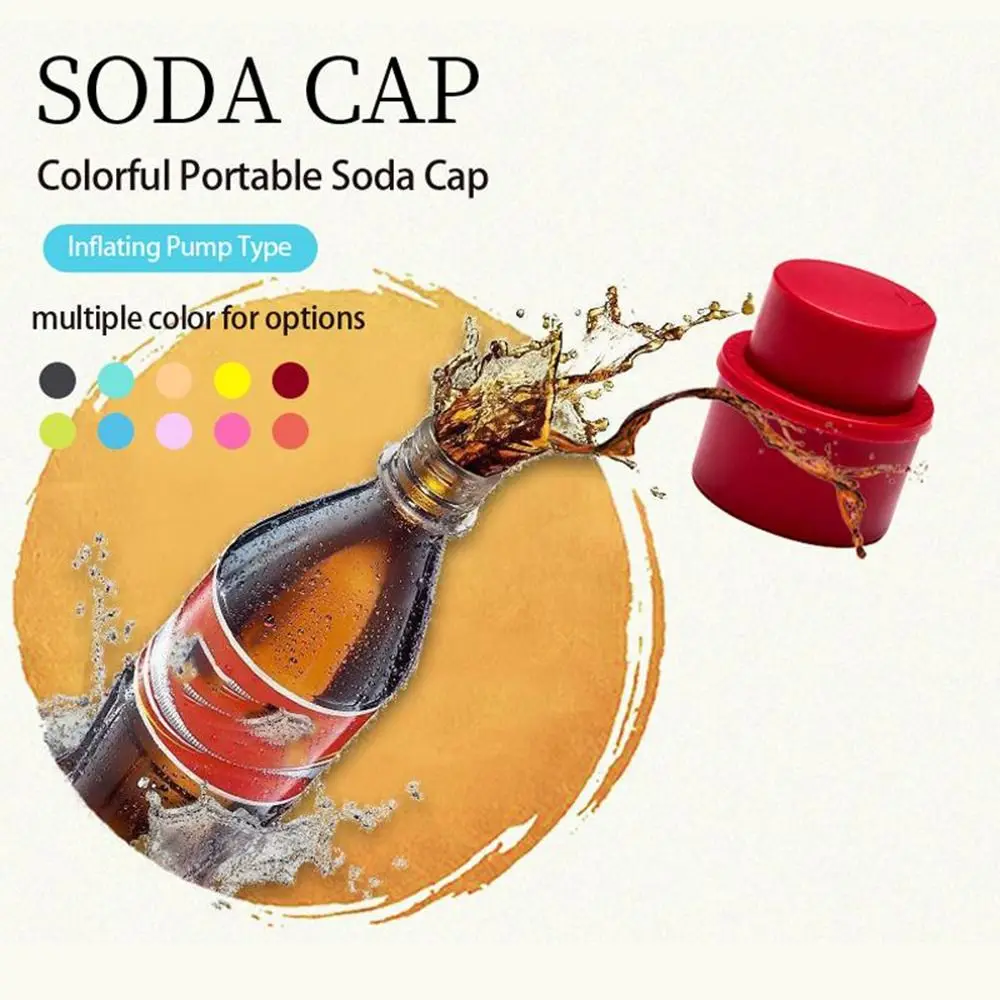 2pcs/Set Inflatable Carbonation Keeper Frizzy Air Tight Soda Cap Drink