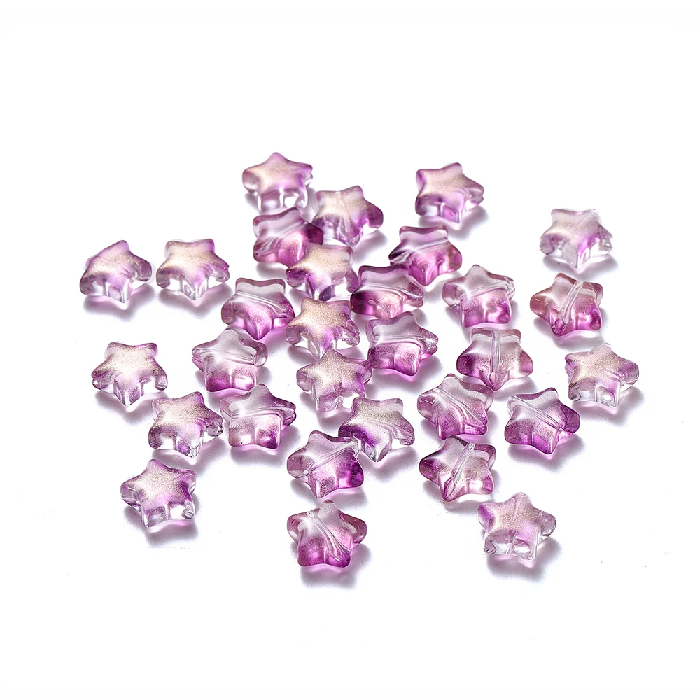 Vibrant Star-Shaped Czech Glass Beads for DIY Jewelry & Accessories (30 Pieces)