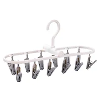 2024 New Collapsible Clothes Drying Rack Travel Shirt Socks Hangers with Clips Foldable Pants Clothes Hangers Closet Organizer 1