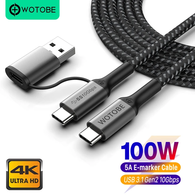 Type-c Type-c Video | Usb C Full Function | Usb C E-mark 100w | Usb 100w 10gbps - Mobile Phone Cables - Aliexpress