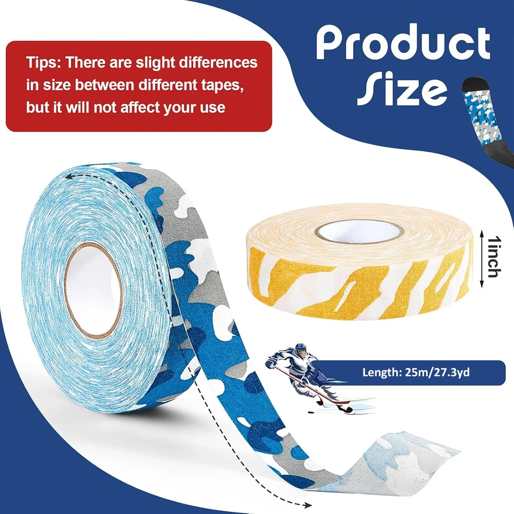 1 Roll Ice Hockey Grip Tape Multipurpose Handle Cloth Tape for Lacrosse Baseball Softball Bats Rackets Pullup Bars Non-slip 5