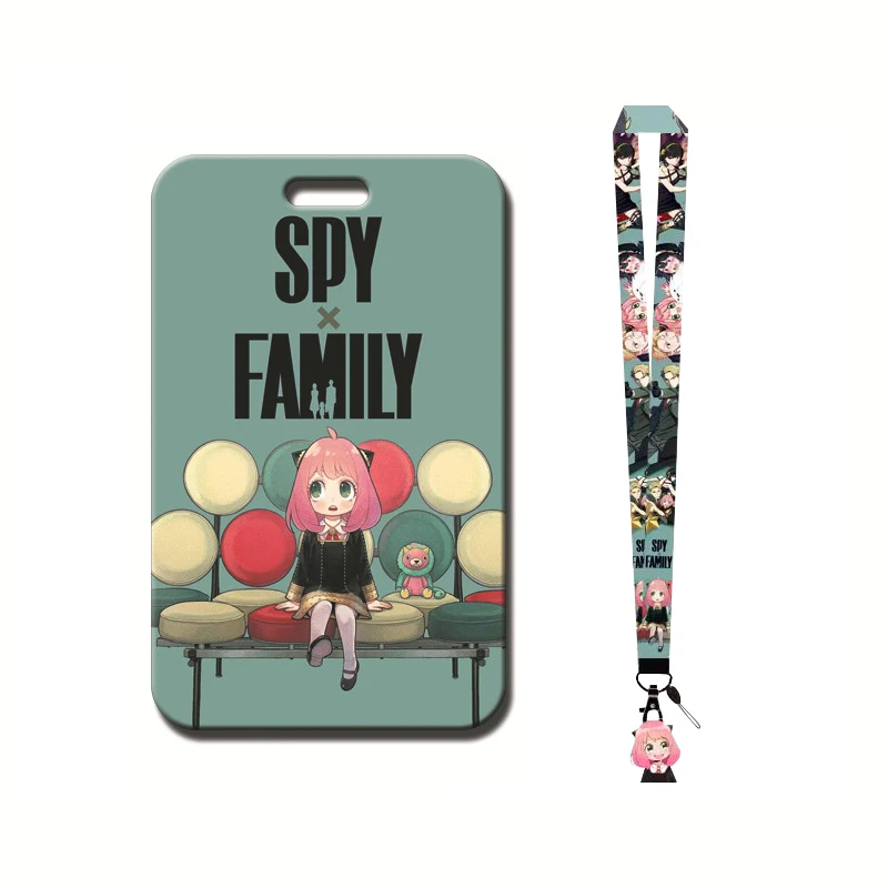 Japanische Anime SPY FAMILY Kartenetuis Kartenband Schlüsselband Cosplay Abzeichen Ausweishalter Umhängebänder Schlüsselanhänger Anya – Detail 16