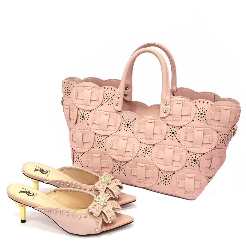 High-Quality Nigerian Design Matching Shoes and Bag Set