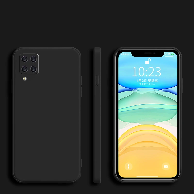 Chic Square Frame Silicone Phone Case - Soft Protective Back Cover