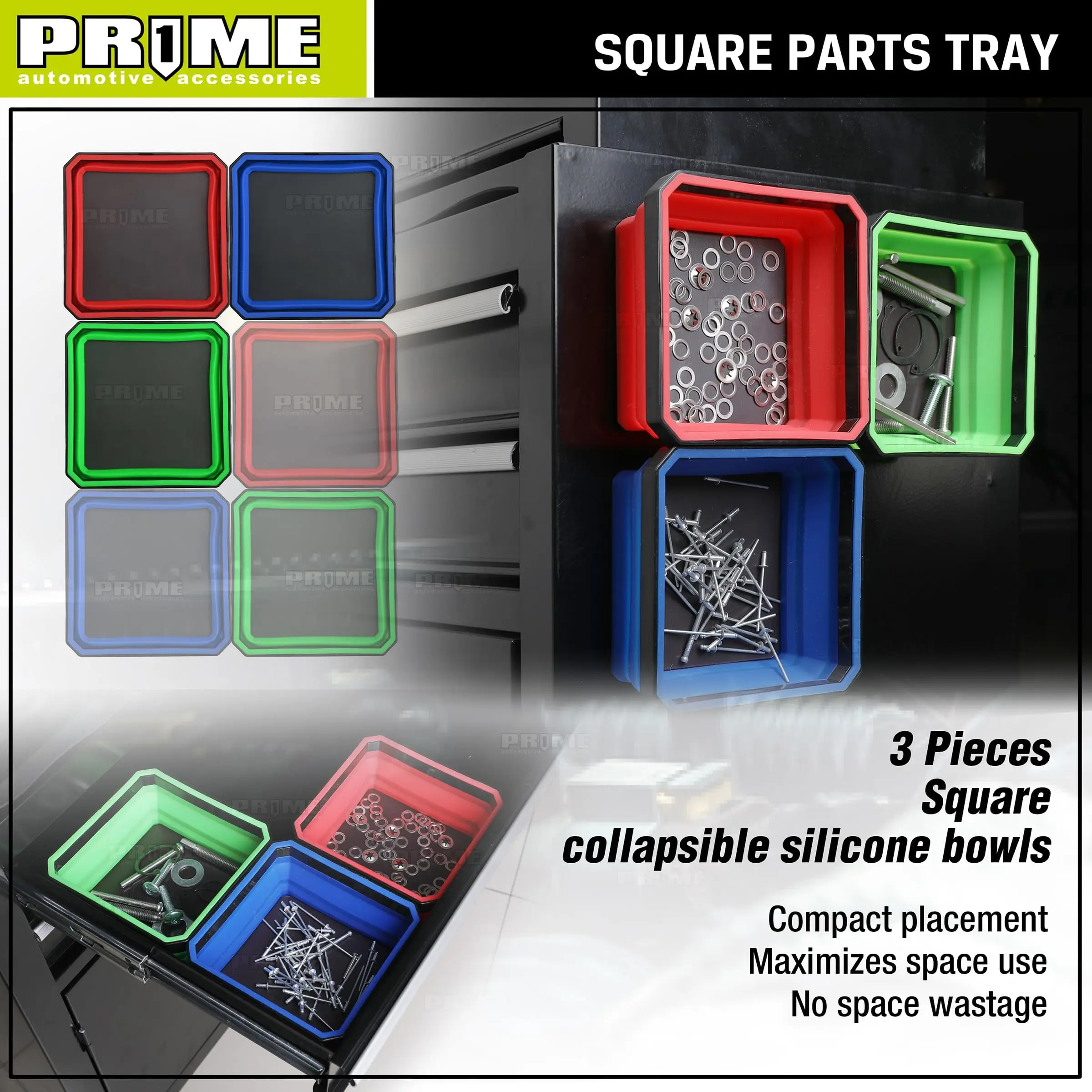 4,5 Zoll faltbare magnetische Schraube Tablett Silikon Schüssel Werkzeug Teil Aufbewahrungsbox Organizer für Klempner Tischler – Detail 10