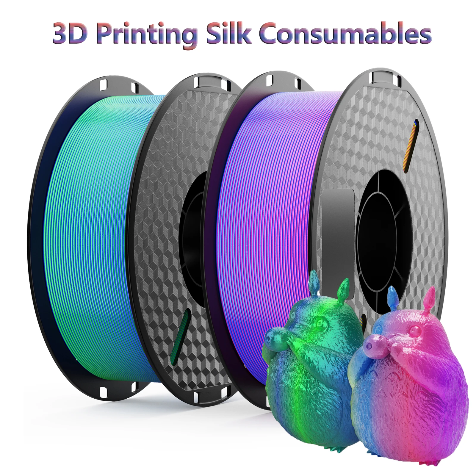 TWOTREES Tricolor Silk PLA For 3D Printer Multi-color 3D Printing Filament PLA 1.75mm 1KG Rainbow Spool No Bubble Multicolor