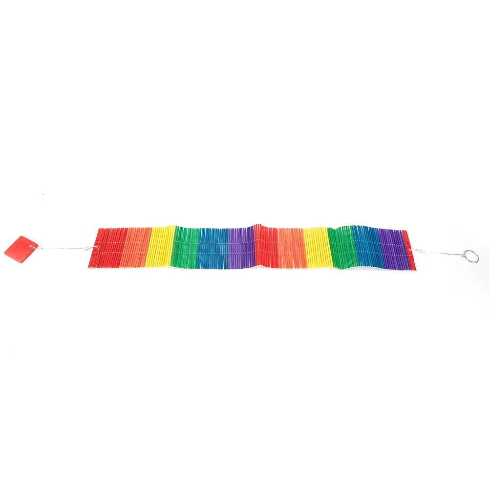 Outdoor Wooden Wind Chimes Yard Garden Colourful Kindergarten Bells Rainbow Wind Chime Wall Hanging Decorations Home Decor 4