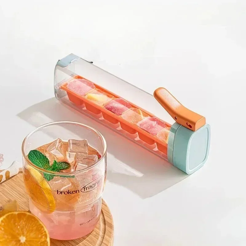 Silicone Ice Cube Mold with Storage Box for Whiskey and Kitchen