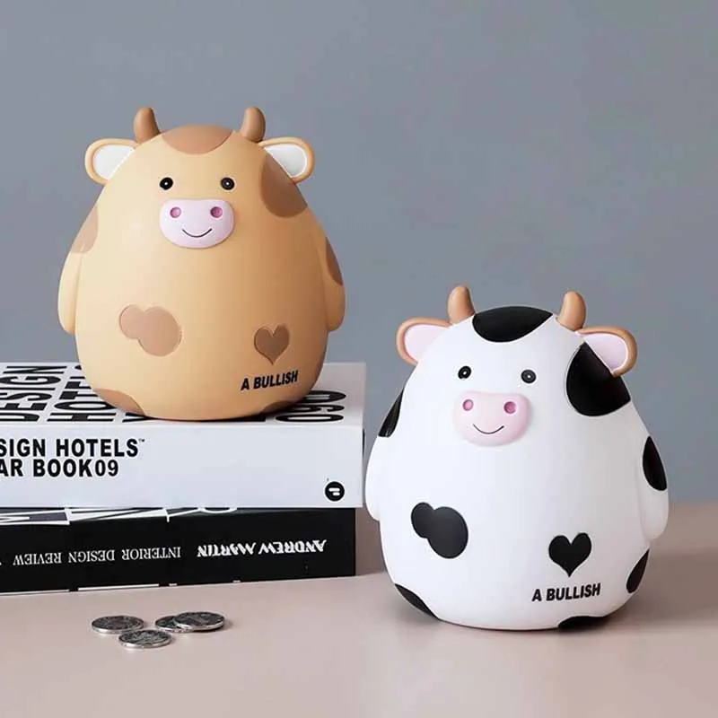 Cartoon Cute Cow Coin Piggy Bank for Kids Christmas Gift Home Decor
