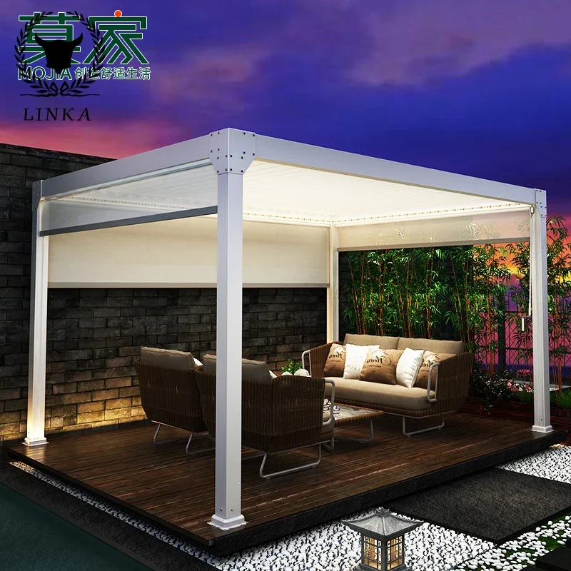 

Индивидуальный цвет, 3 м, 4 м, наружный тент для двора, садовая терраса, Европейский павильон из алюминиевого сплава, Электрический павильон