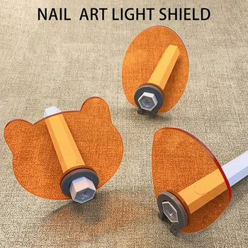 Dispositivi per saloni di bellezza per unghie Deflettore acrilico che blocca la luce per occhiali protettivi per lampada UV per unghie a forma dritta Anti-luce blu
