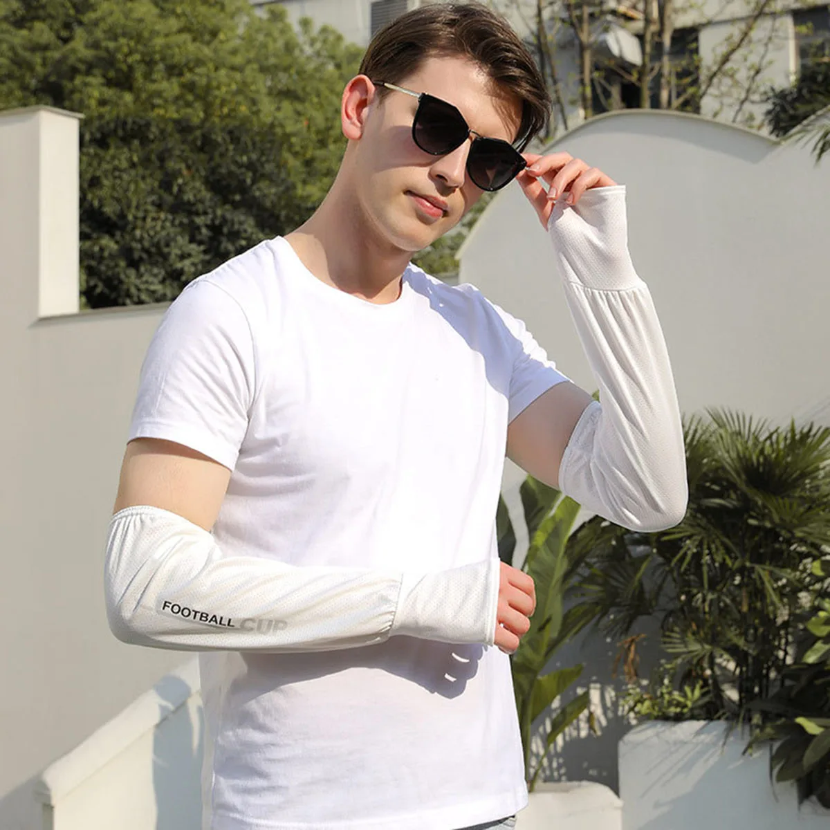 Summer Ice Silk Sleeves Enlarged and Extended UV Blocking Protective Sleeves For Arms Men's Loose Sunscreen