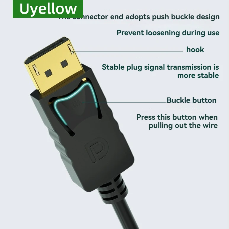 منفذ عرض DP أصفر إلى محول متوافق مع HDMI محول Conn...