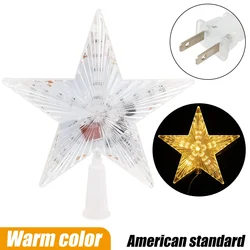 LED Five - Pointed Star Christmas Tree Topper Light - Festive Wedding & Party Decoration Lamp (Warm White US)