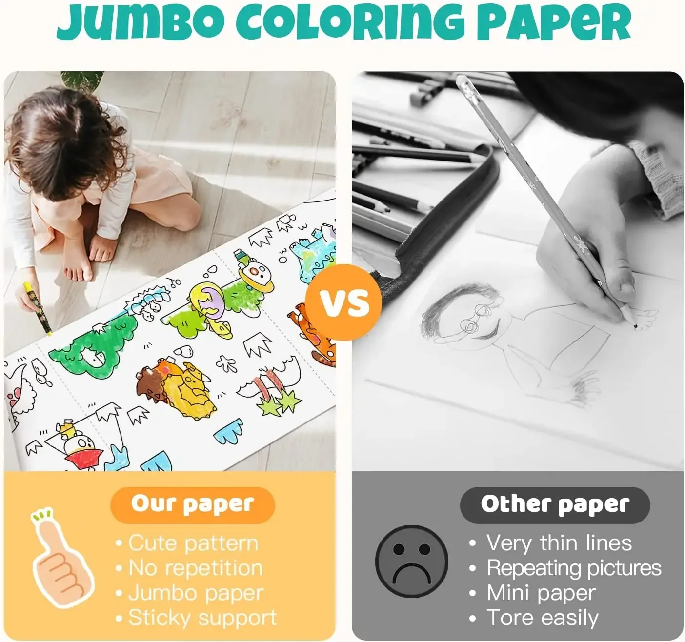 Rouleau de Coloriage Pour Enfants, Coloriage Enfant Papier Papier de Dessin  pour Enfants, Rouleau de Coloriage Enfant pour Coloriage Bricolage Cadeau :  : Cuisine et Maison